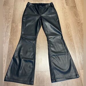Hollister Black Flare Leather Pants Size 9/29